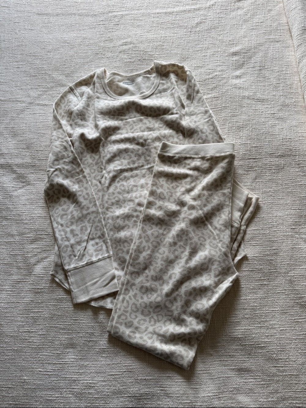 Old Navy Cream Leopard-Print Women's Pajama Set